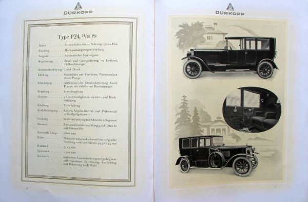 Duerkopp Motorcars Modelprogram 1924 Carbrochure (7667)